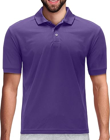 Men's High Moisture Wicking Polo T Shirts Purple